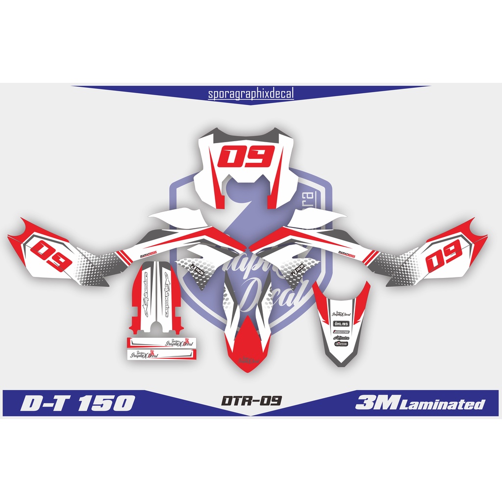 DECAL STICKER MOTOR CROSS D-TRACKER 150 FULLBODY - DESAIN DTR-09