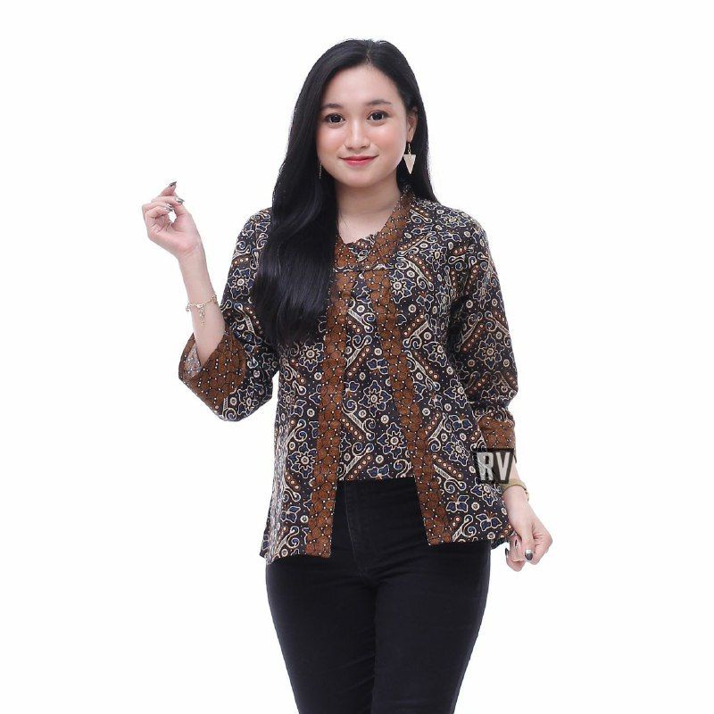 Baju Batik Wanita Modern Atasan Batik Wanita Blouse Batik Kerja Wanita Batik Kantor M L XL XXL Seragam Batik