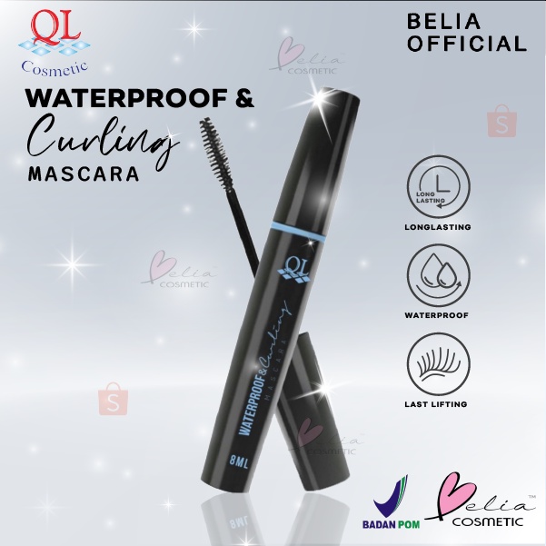 ❤ BELIA ❤ (✔️BPOM) QL Waterproof and Curling Mascara 8 mL ( maskara QL pelentik bulu mata )