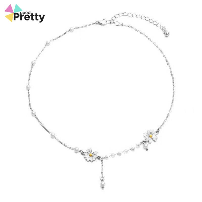 Personalized Anggrek Bunga Daisy Kalung Bunga Kupu-kupu Rantai Klavikula Serbaguna Feminin - PD