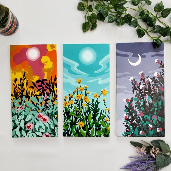 

PROMO DIY Paint by Number Kit : Bundle Set Pemandangan Bunga