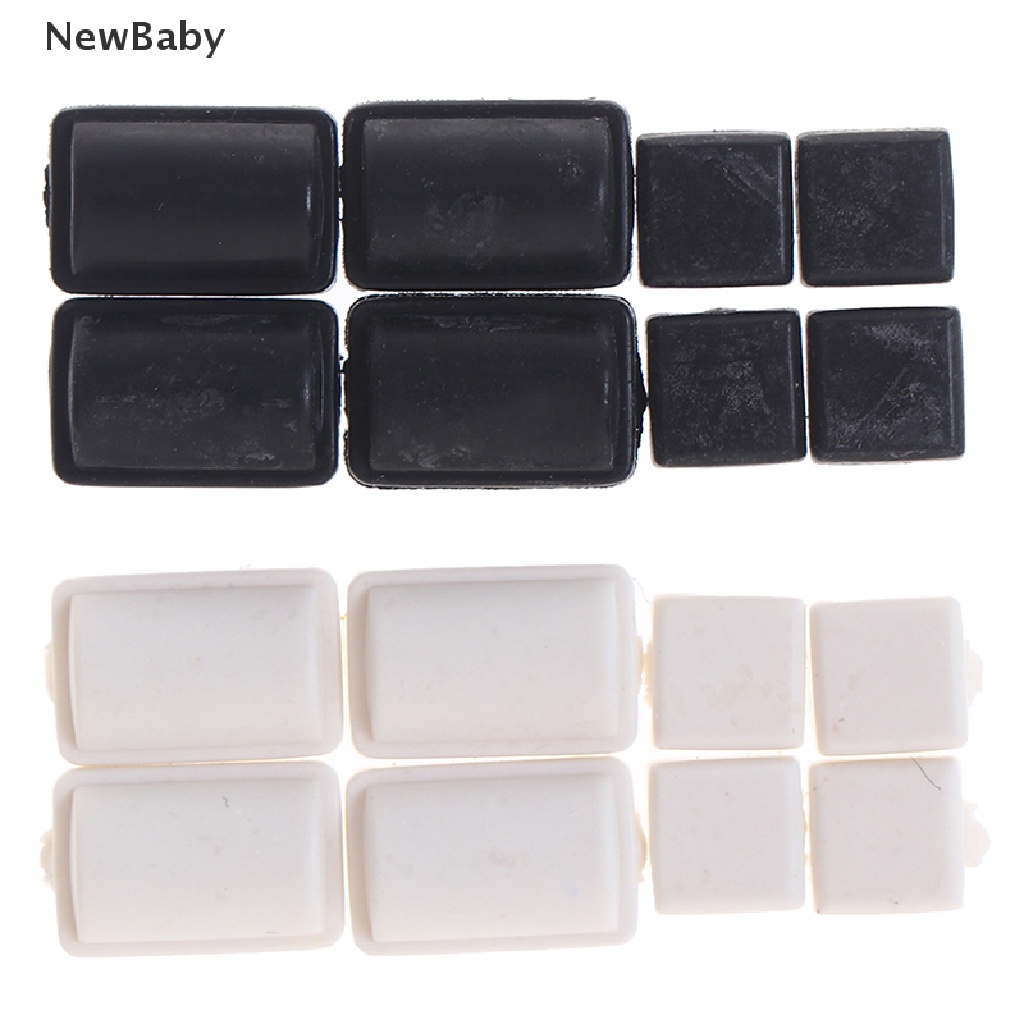 Newbaby 8pcs / set Cover Sekrup Kaki Bahan Karet Silikon Warna Hitam / Putih Untuk Konsol WII