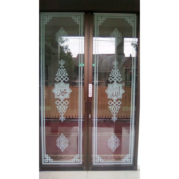 Stiker Kaligrafi Sandblas Stiker Kaca Es Pintu Jendela Masjid