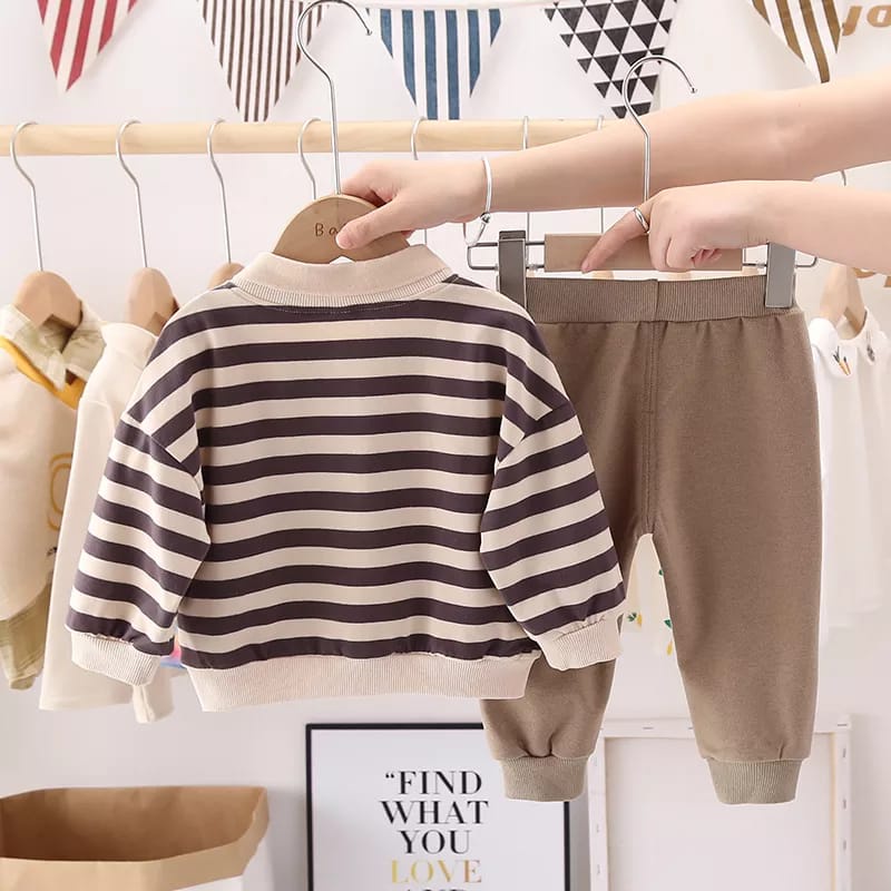 [COD] Setelan premium lengan panjang anak laki laki Motif  GOOD CREAM / BABYLOVANTA