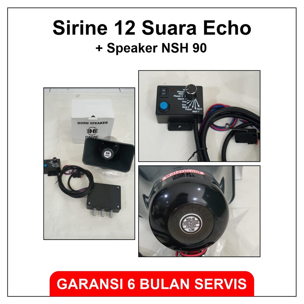 Sirine 12 suara ECHO Patwal plus TOA NARAE NSH90 NSH 90 12 Watt , Sirene Polisi Gema 50 Watt, Klakson TOA Ambulance BER GARANSI SERVIS Motor Mobil Whelen Landun Ambulance