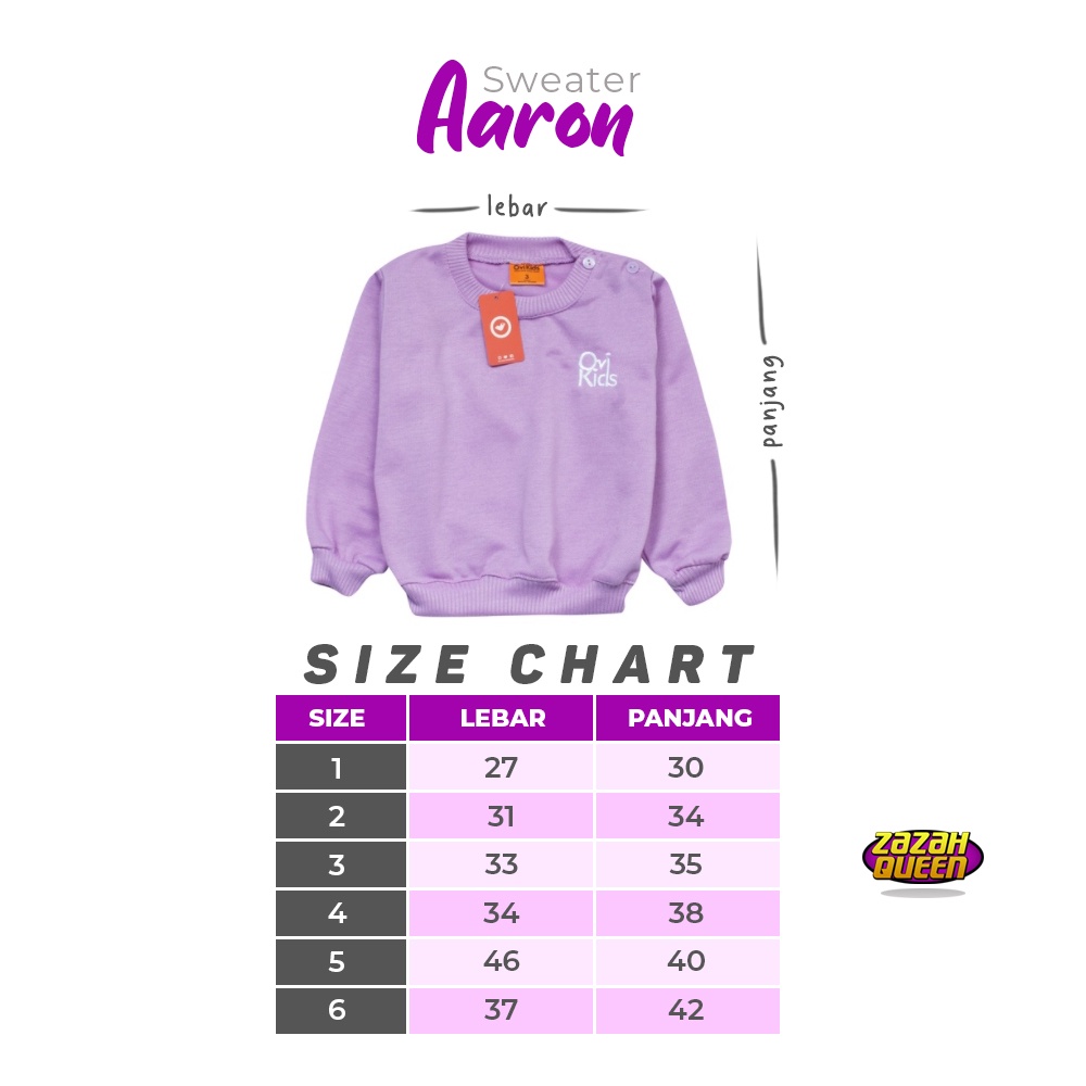 (1-6 Tahun) Baju Anak Laki-Laki Perempuan Crewneck Aaron