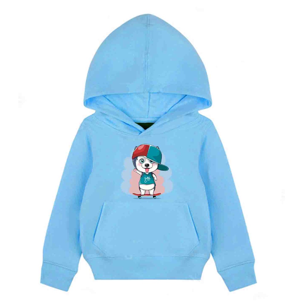 Hoodie Anak Skate Wolf Sweater Pakaian Fleece Anak M - XL