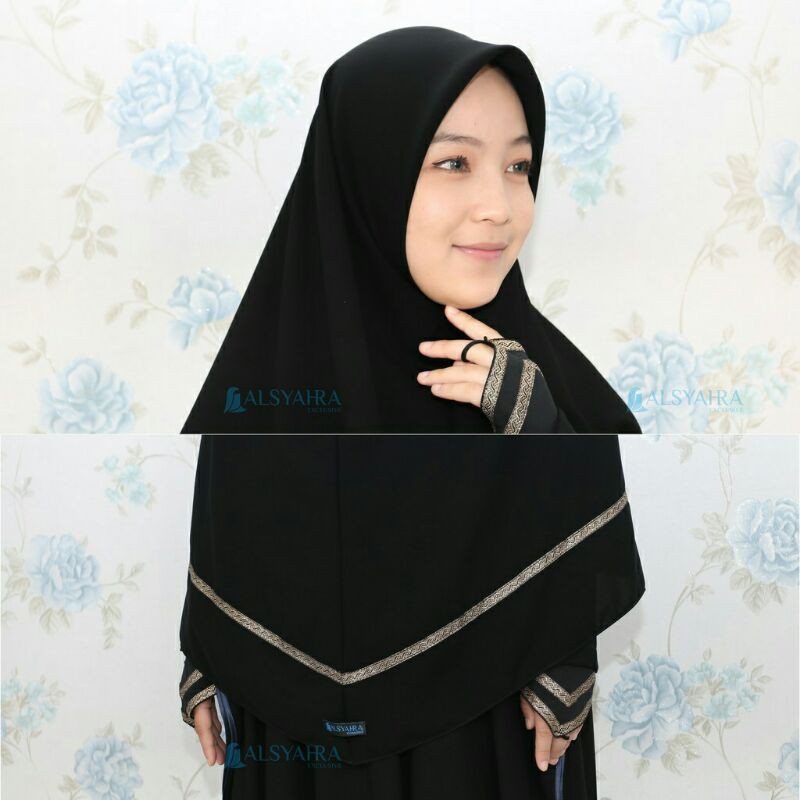 Set Khimar Kiswah Cadar Tali Jetblack Alsyahra Exclusive