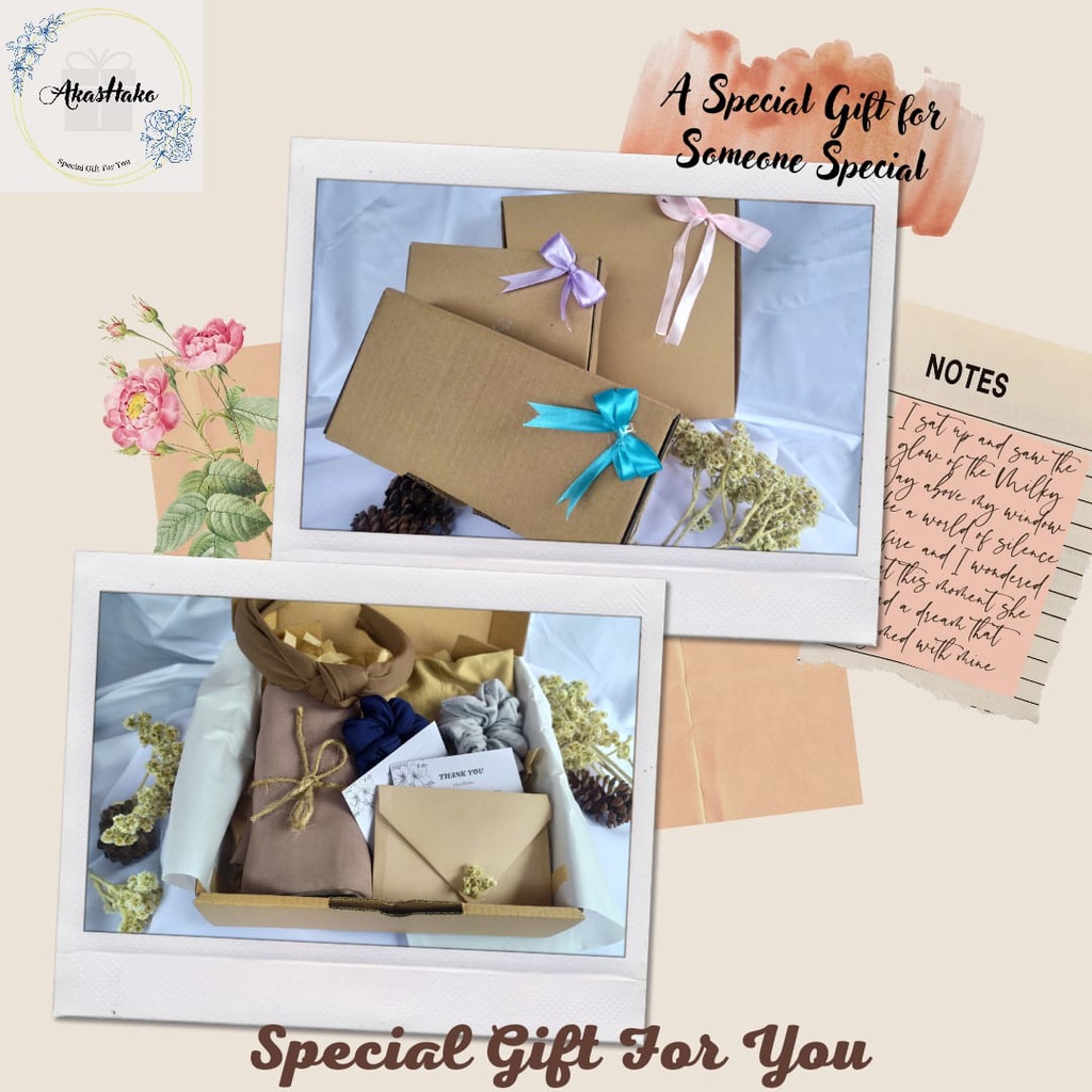 

Hampers Hijab Wanita /Kado Hadiah Cewek /Gift Box Hijab Ulang Tahun Graduation Thank You