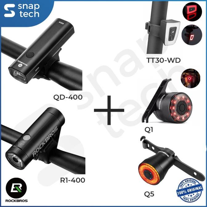 Paket Lampu Sepeda Depan Belakang Rockbros Terang