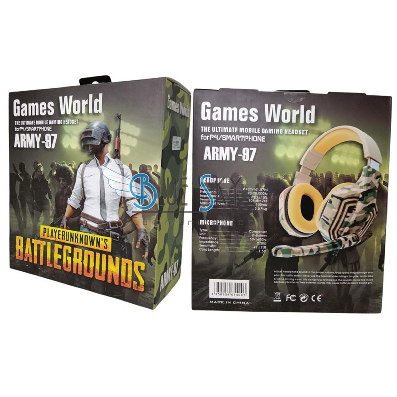 HEADPHONE EARPHONE HEADSET DJ GAMING ARMY-97