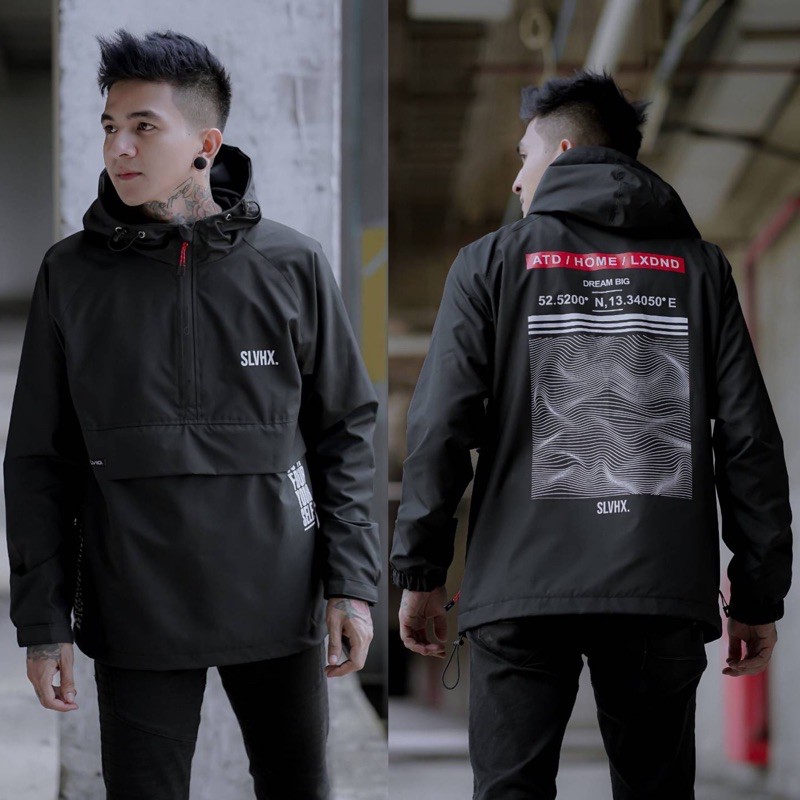 Jaket Cougle Salviohexia Jaket Outdoor Hitam Jaket Pria Slvhx Jaket Parasut Salvio Hexia