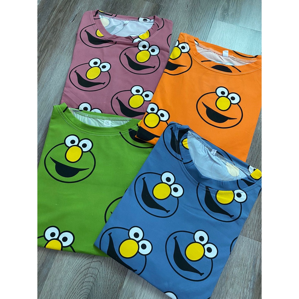 Oversize Tee Tshirt Model Longgar Untuk Wanita Motif Elmo