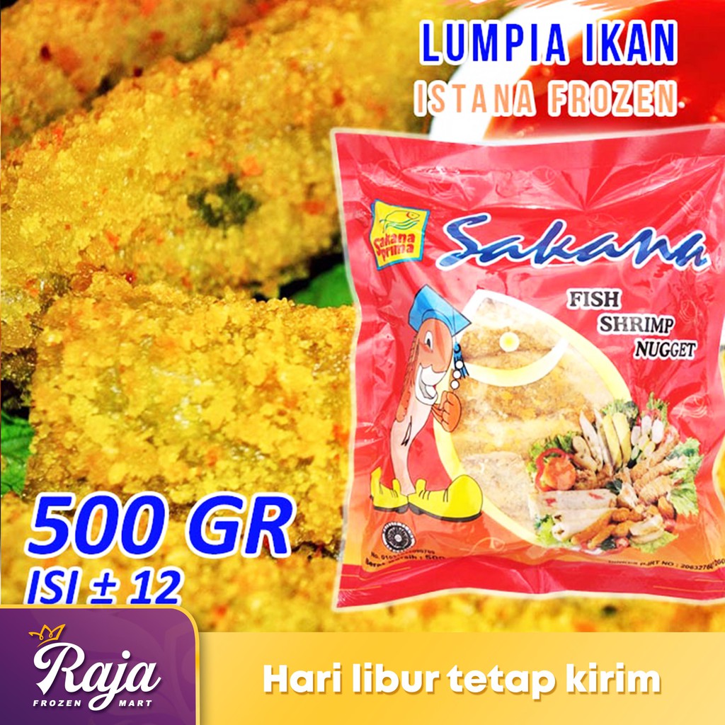 

Sakana Lumpia Ikan isi 12 500gr / Lumpia / Frozen Food / Kentang Goreng / Makanan Beku