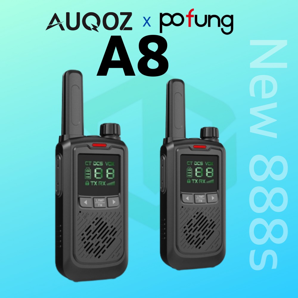 POFUNG x Auqoz A8 LED Walkie Talkie - HT 99CH Seri 888s Pro Original / Walkie Talkie Jarak Jauh 3-4 km UHF 2 Units Handy Talky