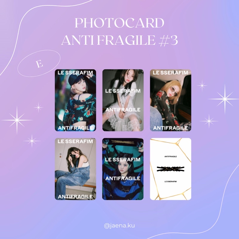 [LE SSERAFIM] PHOTOCARD ANTI FRAGILE MIDNIGHT ONYX LE SSERAFIM ‼️BACA DESKRIPSI‼️