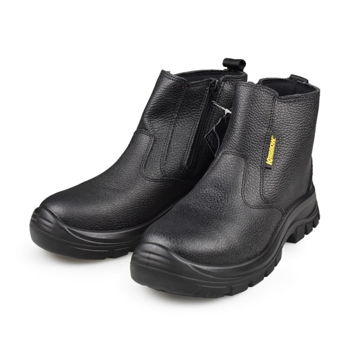 Krisbow Sepatu Pengaman Spartan Sepatu Safety Kerja Safety Boots Hitam - 44
