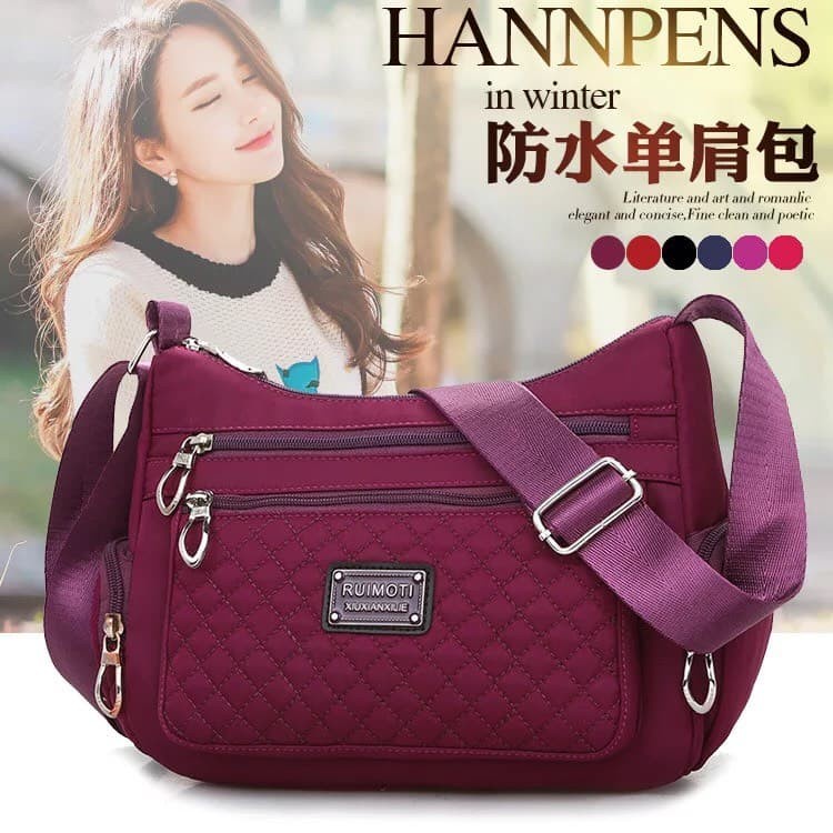 tas selempang wanita shouder bag waterproof import nylon Import NJ15 - murah banget - tas murah - ta