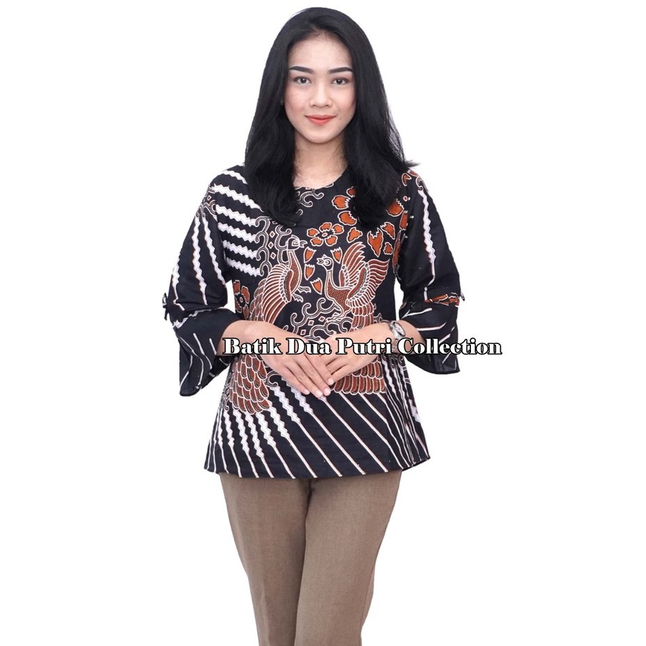 Couple Batik Blouse Kemeja Batik Lengan Panjang Motif Manuk Cinta By Batik Dua Putri Collection