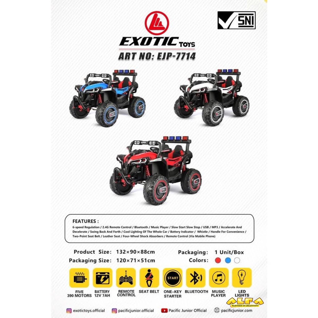 Toko Mainan ALFA Mobil Aki Jeep Exotic EJP-7714