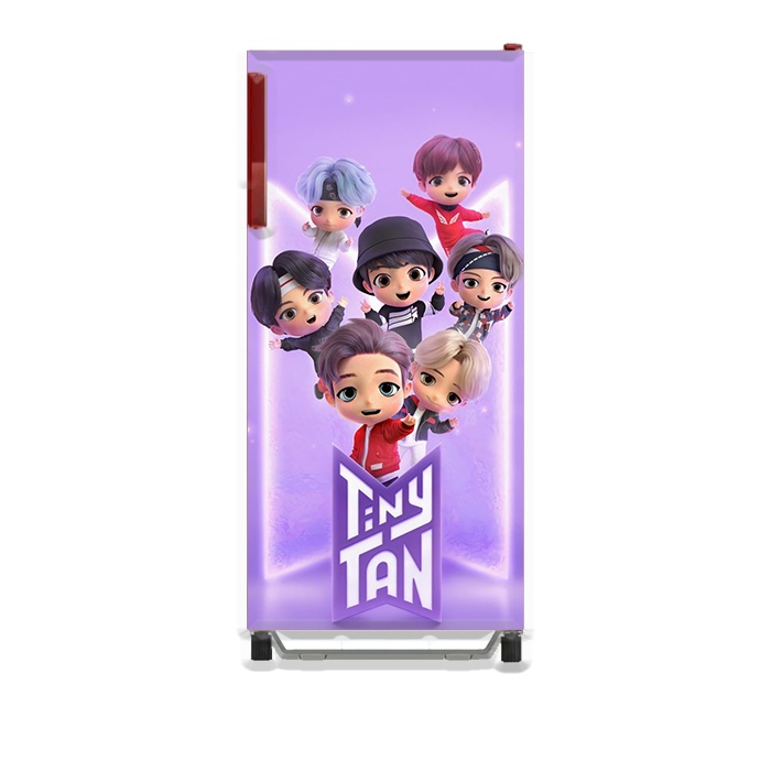 Stiker Kulkas dan Mesin Cuci Motif Tiny Tan Lompat Ungu