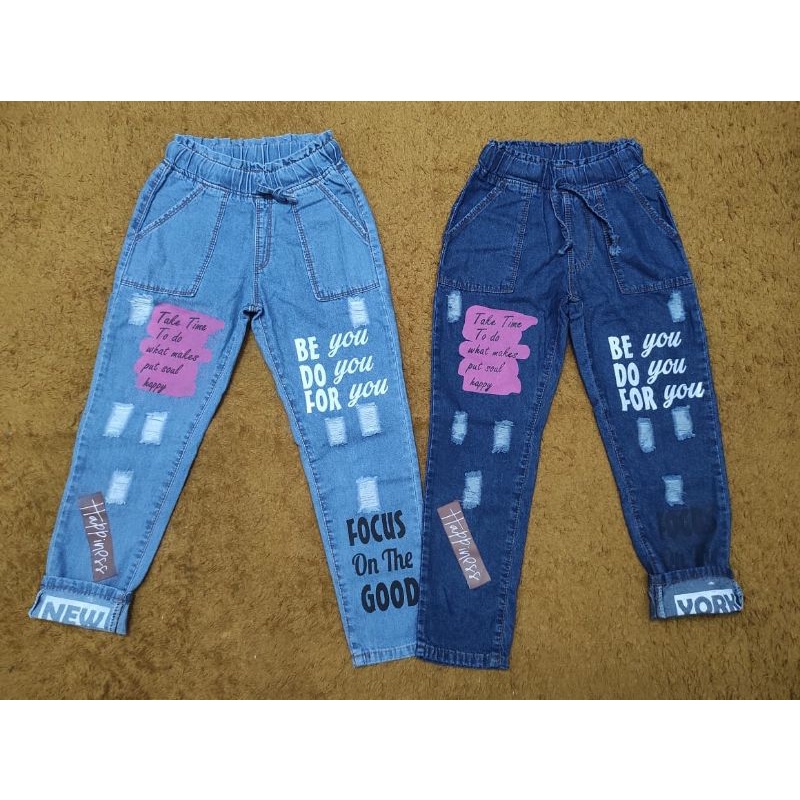 Celana Anak Tanggung / Baggy Pants Anak / Boyfriend Jeans Anak Size 24-26 (kode 04)