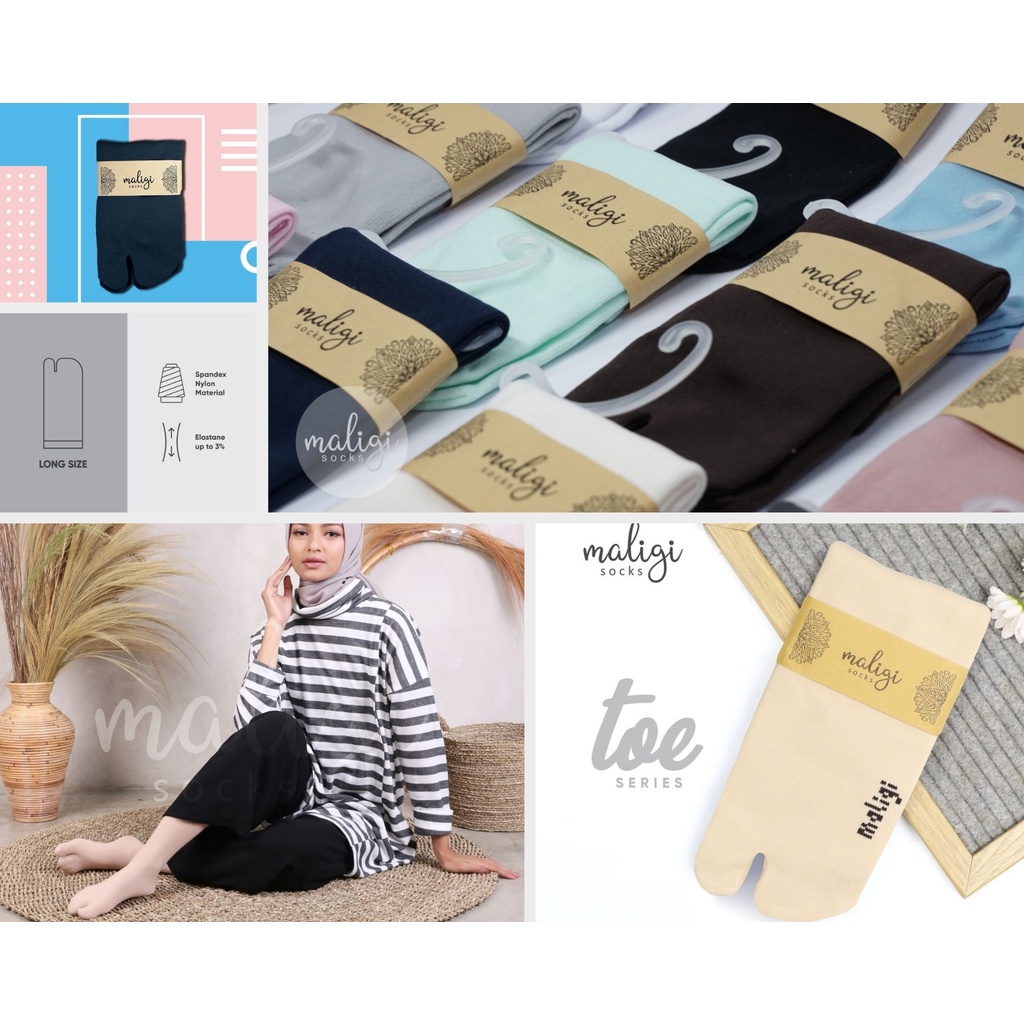 Kaos Kaki Jempol Panjang / Maligisocks / kaos kaki polos/ JL- Cream-3