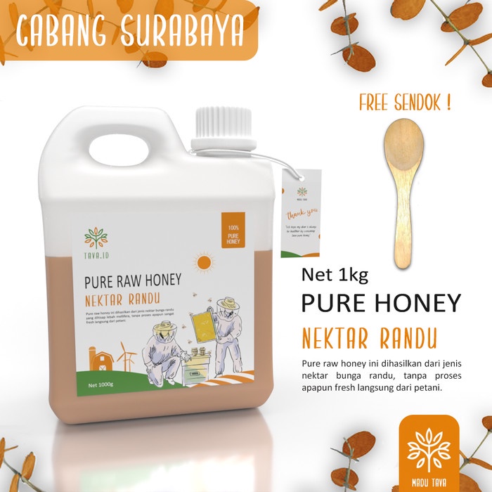 

Madu Murni Asli Tava 1kg Nektar Randu 100% Pure Raw Honey Alami