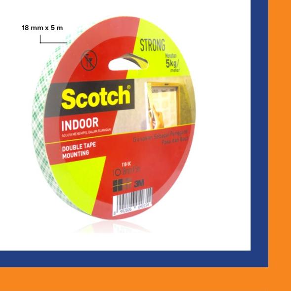 

☏ Double Tape - Scotch 3M - Mounting Tape 18 mm x 5M ♫