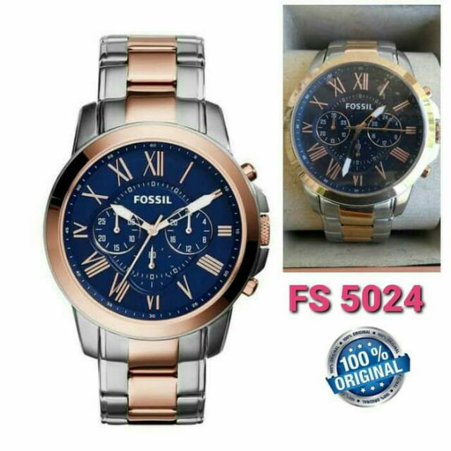 Jam Tangan Fossil Pria FS 5024 Grand Chronograph Two Tone