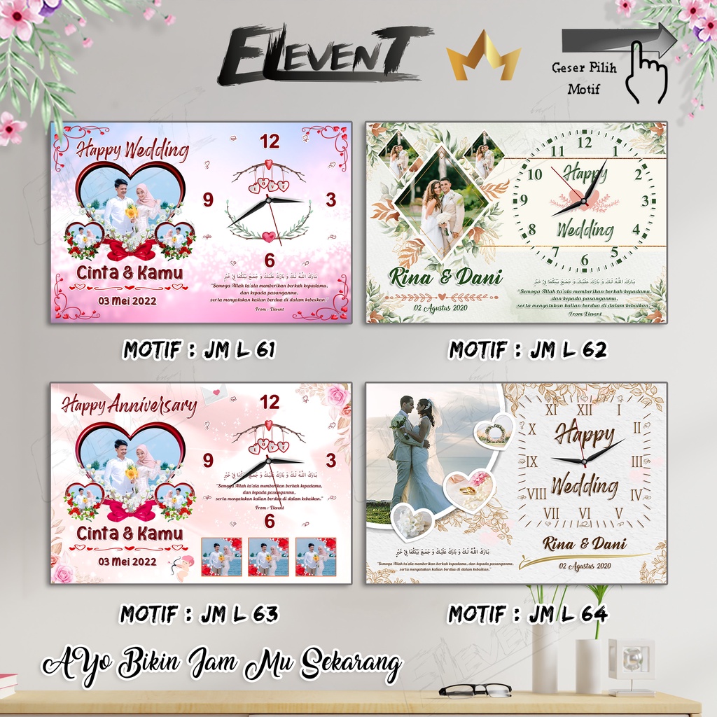 Kado Ulang Tahun Jam Dinding Kayu 30x45cm Foto Custom Hadiah Pernikahan Wedding Birthday Graduation Anniversary Ultah Biodata Anak Kado Bayi Ulang Tahun Foto Keluarga Pigura Photo Sahabat Bingkai Papan MDF Promo  Hadiah Wisuda Ultah Murah