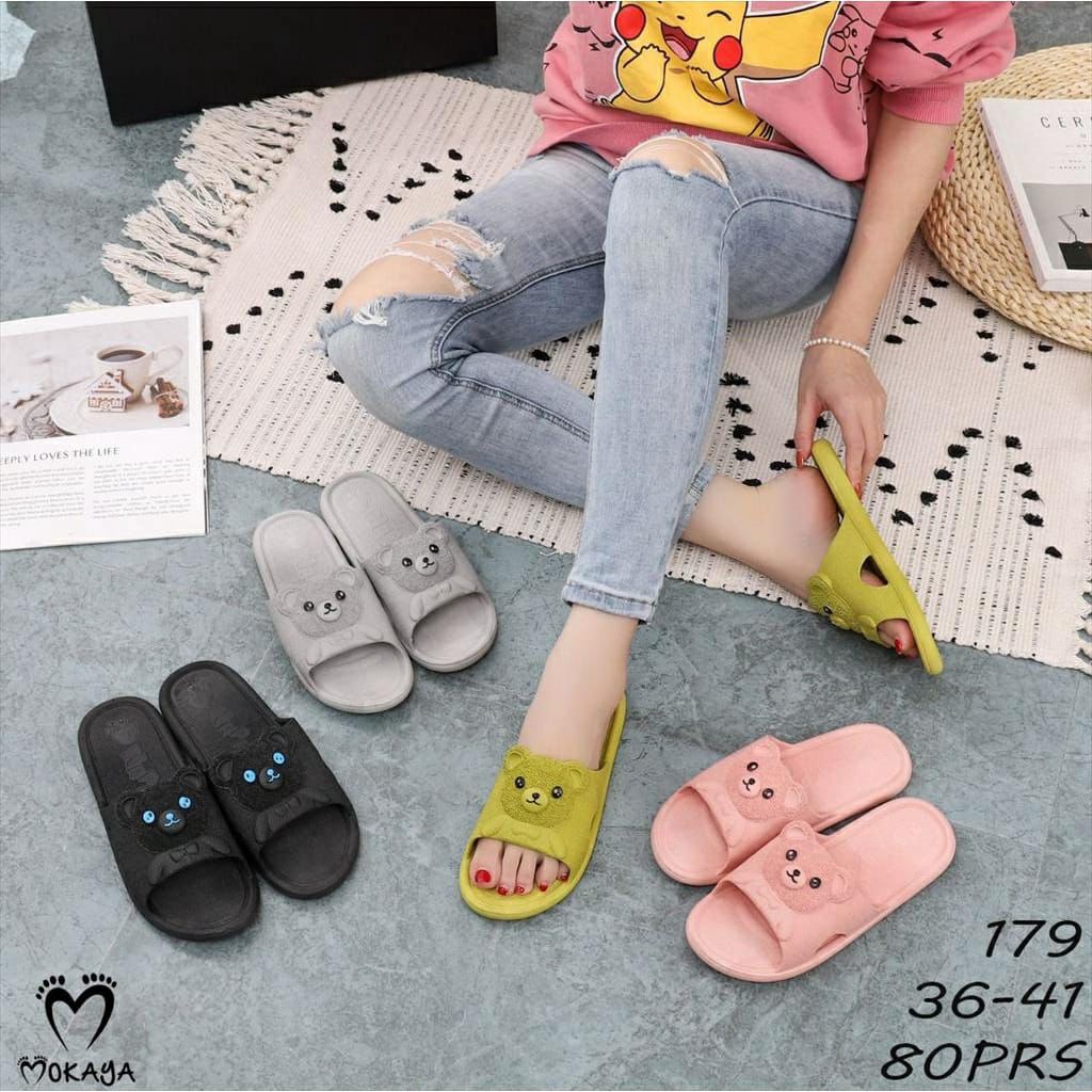 Sandal Slipper Wanita Import Cute Bear