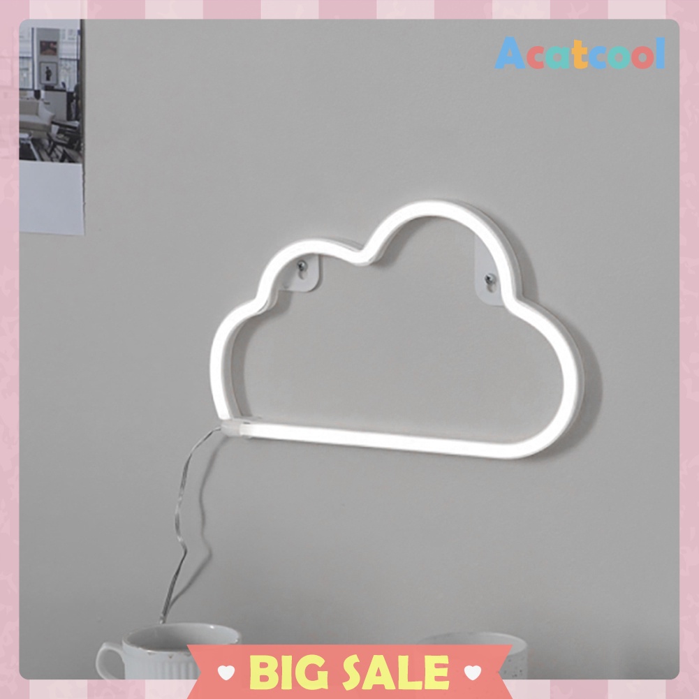 Cartoon Cloud Shaped Sign Neon Lights USB Battery Operated Art Hanging Lamp