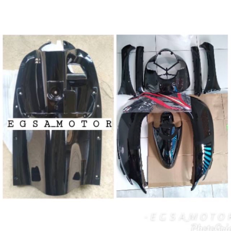 PAKETAN FULL BODY SCOOPY DONAT K93 2018 2019 + LEKSIL DASBOR HITAM GLOSY MENGKILAP ORIGINAL