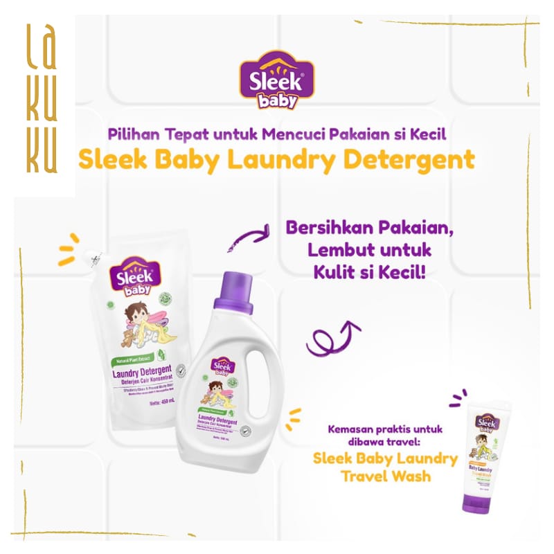 Lakuku - Sleek Baby Sabun Pembersih Botol Susu dan Detergent Cair Laundry Baju Bayi