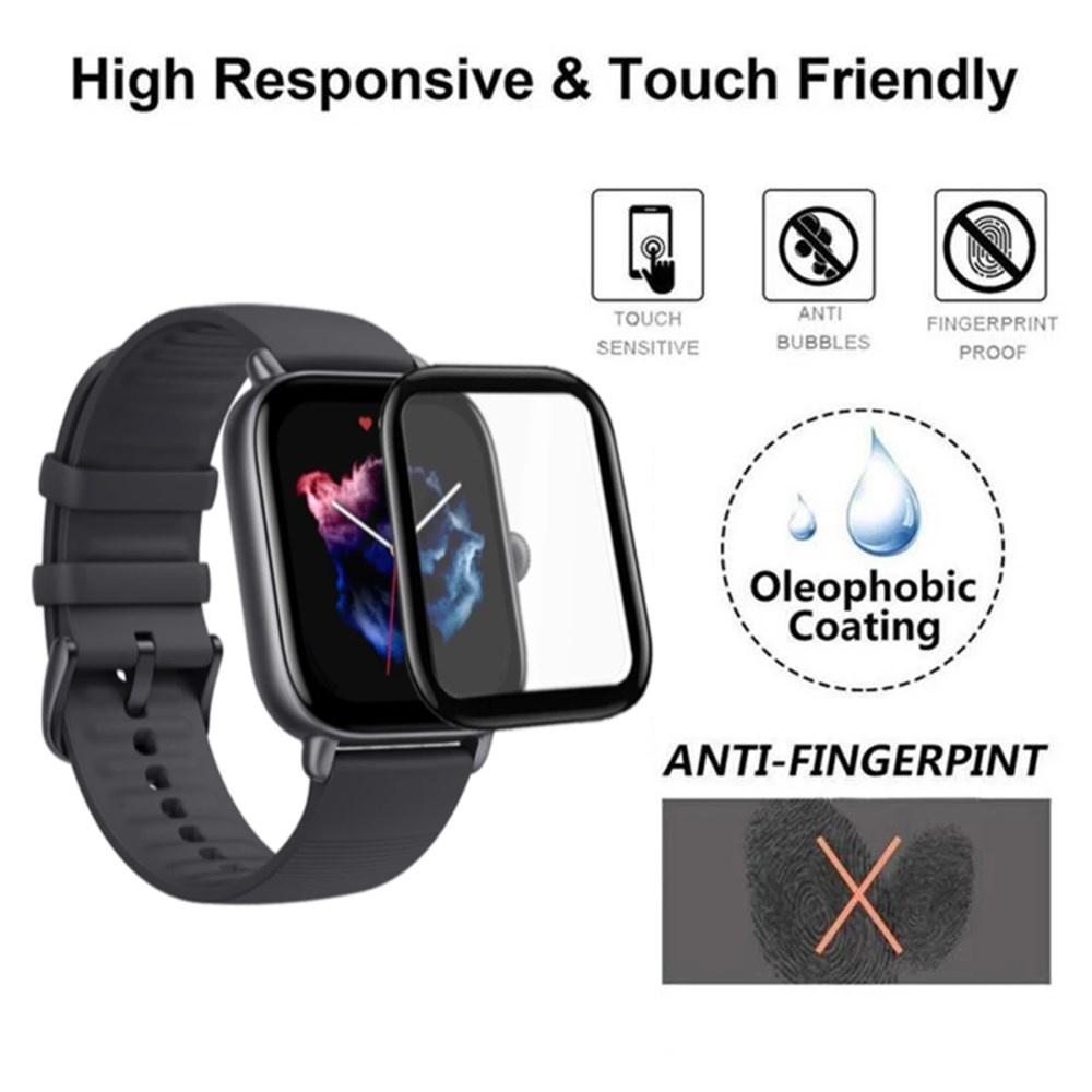 Film Pelindung Layar 3D Full Cover Anti Sidik Jari Untuk Smartwatch Huami Amazfit BIP 3 / 3Pro