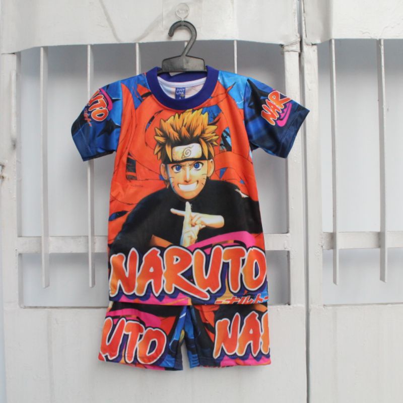 baju anak Naruto/setelan baju anak laki laki/kaos stelan anak Naruto size 4-20