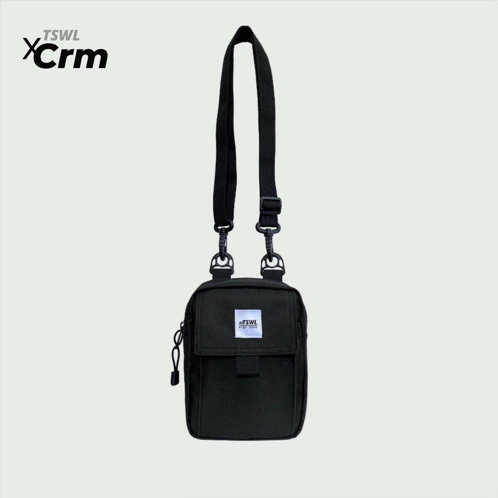 tas selempang sling bag mini pria wanita cowok unisex Lito LT01 Hitam Cromates TSWL series