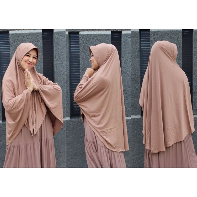 Kerudung Instan Jersey Jumbo Aisyah M, L, XL, XXL , Jilbab Jersey Khimar Jumbo Bergo