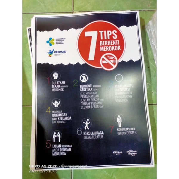 NO 180 POSTER 7 TIPS BERHENTI MEROKOK