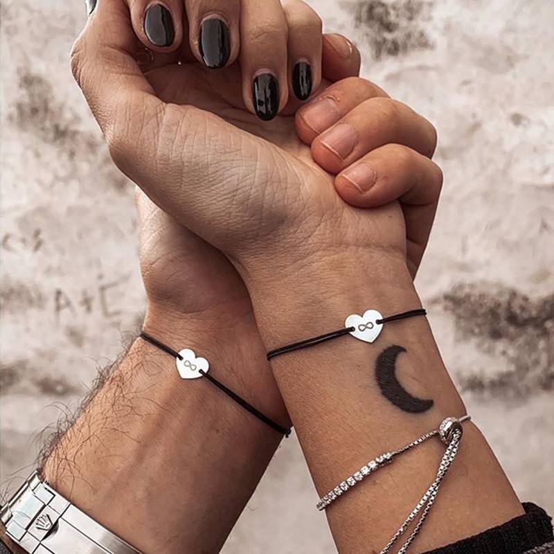 Gelang Tangan Tali Merah Adjustable Aksen Tulisan Make A Wish Love Bahan Stainless Steel