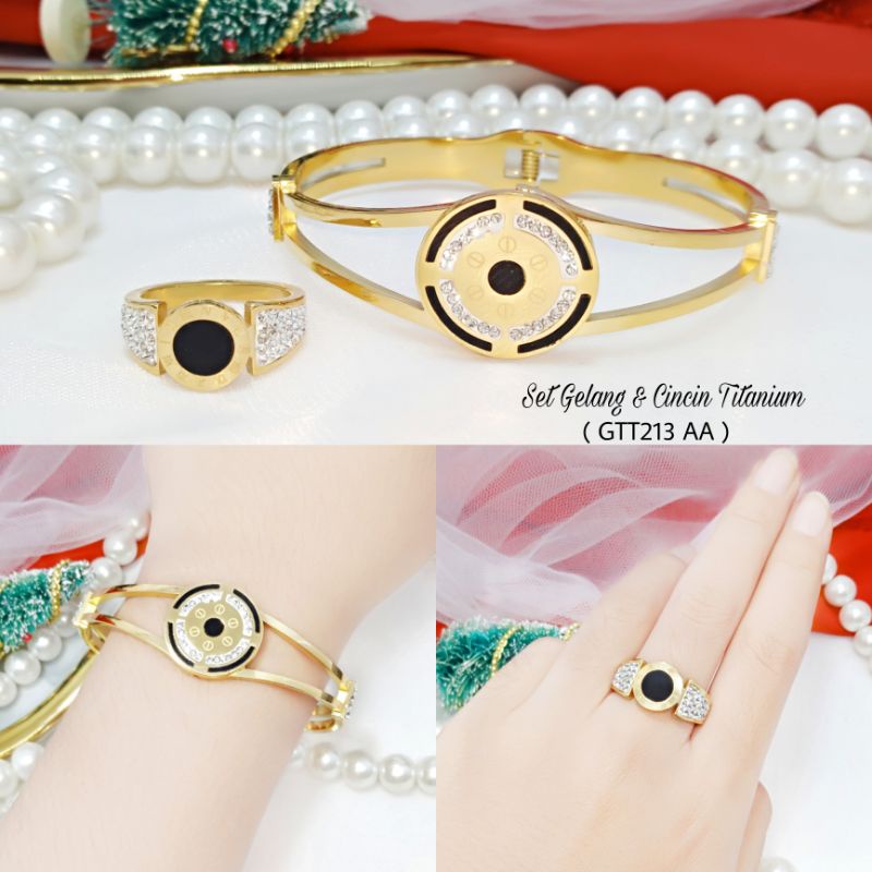 Gelang Titanium Set Gelang Cincin GTT213 AA