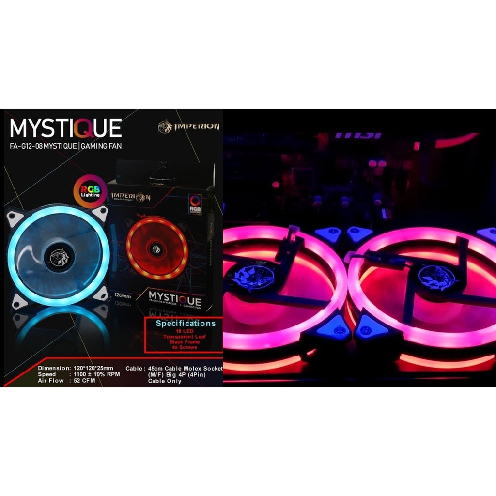 Fan case Imperion MYSTIQUE 12cm RGB - Fan casing gaming mystique FA-G12-08