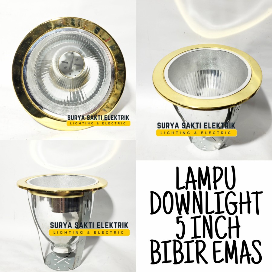 LAMPU DOWNLIGHT BIBIR GOLD EMAS 5 IN DL PLAFON TANAM OSIWA