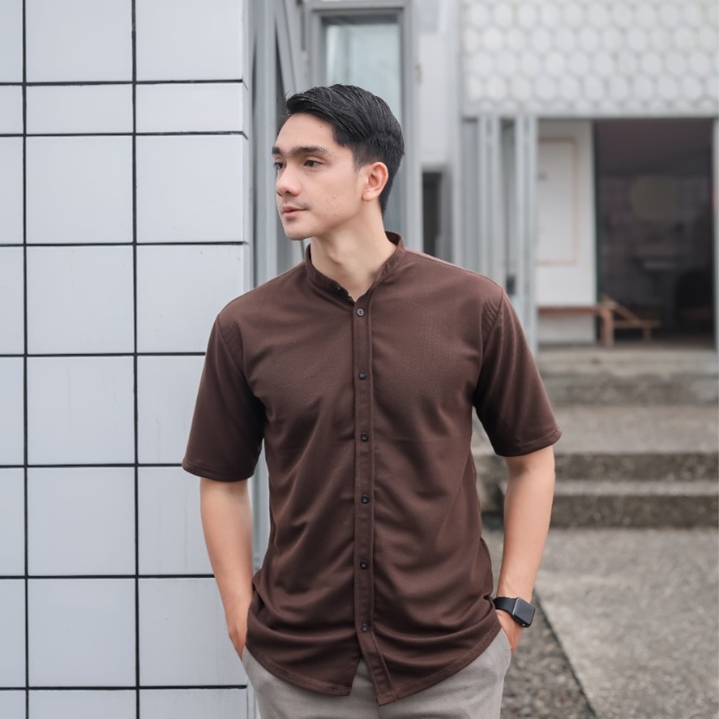 Kemeja Pendek kemeja Polos Kemeja Slimfit Kemeja Kasual Besic Kemeja Cokelat