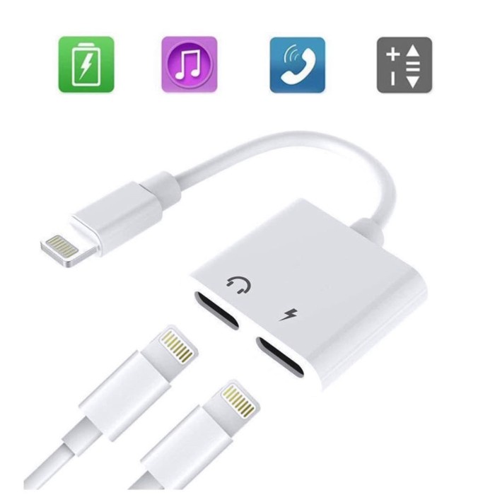 Dual Connector Untuk Iphone 7 8 X Charging & Headset