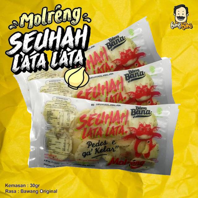 

MOLRENG Seuhah lata lata eceran 30gr, Krupuk camilan pedas cita rasa sunda