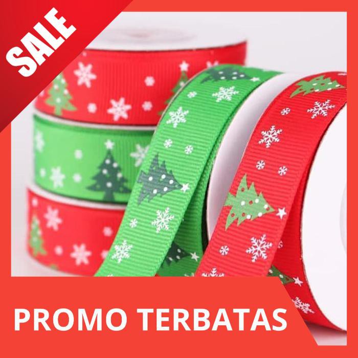 

NEW PRODUCT Pita Natal 2 cm Dekorasi Parcel Hiasan Pita Kain Merah Pohon Natal AR137