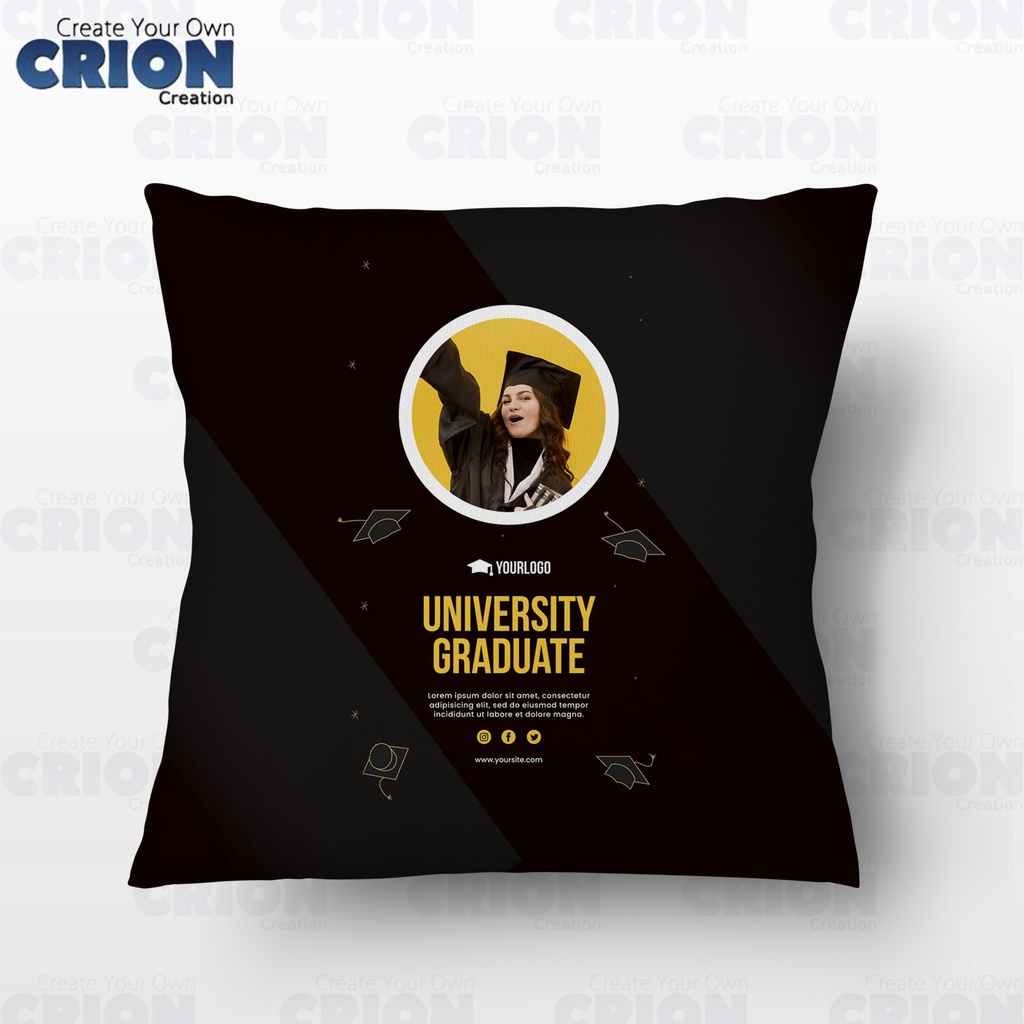 Bantal Wisuda - Graduation Frame - Bisa custom Nama dan Foto- souvenir/kado - By Crion