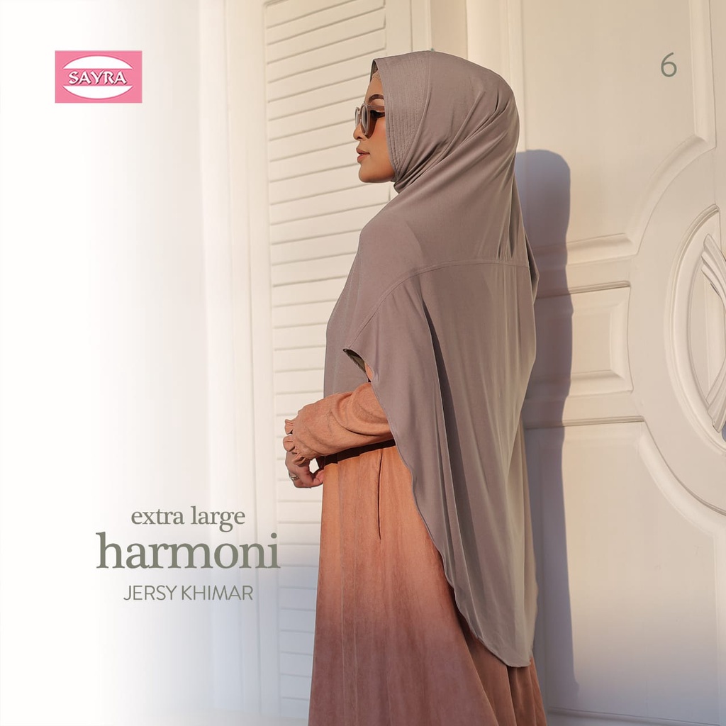 Jilbab Instan Bergo Harmoni Large & XL Jersy Khimar Ori Sayra SAYRA1-MOCCA TANAH -XL